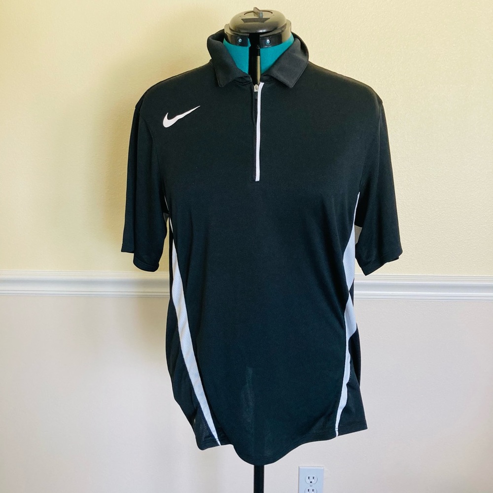 NIKE DRI-FIT ATHLETIC BLACK & WHITE SHIRT
